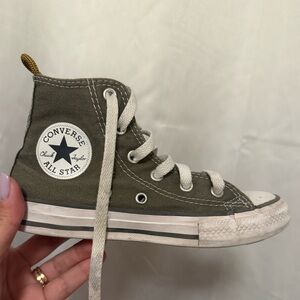Converse High Top Sneaker - Olive Canvas with White Trim